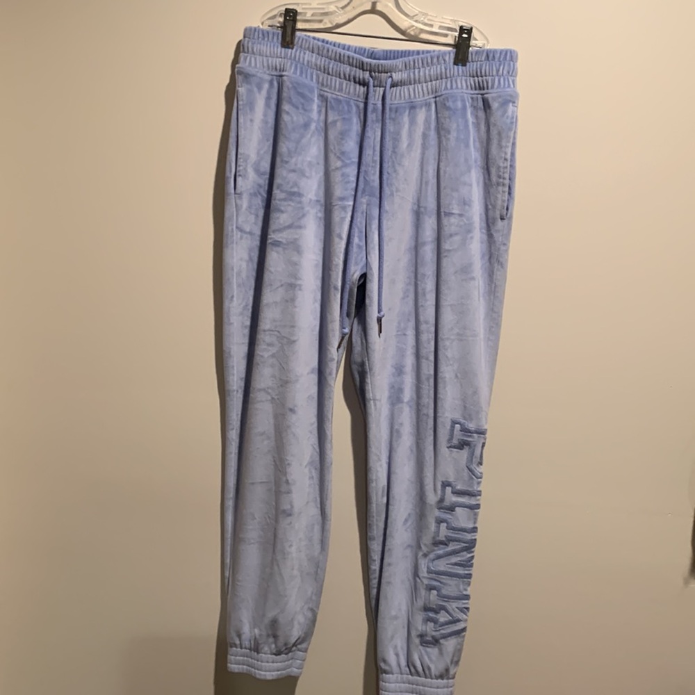 PINK Victoria’s Secret’s blue velour pants - Picture 8 of 13